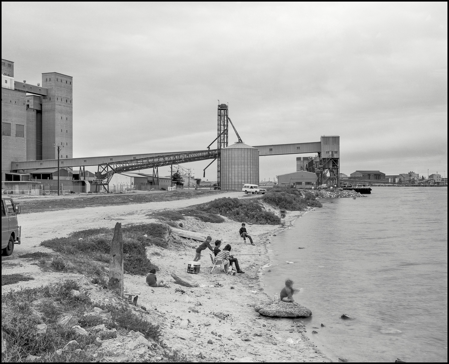 silos + fishing, Port River estuary 